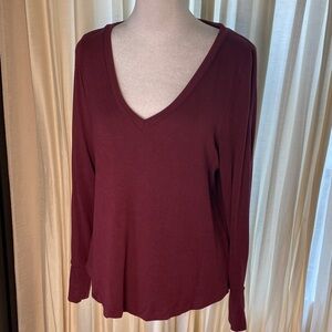 Soma Burgundy V-Neck Lounge Top